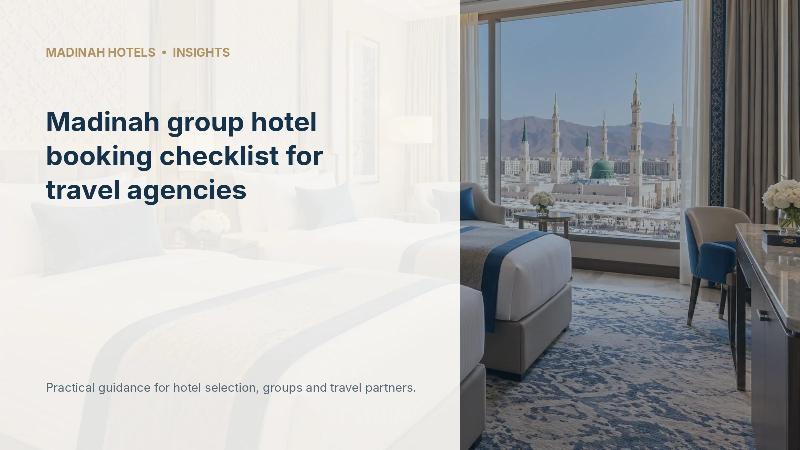 Madinah group hotel booking checklist for travel agencies